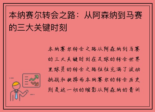 本纳赛尔转会之路:从阿森纳到马赛的三大关键时刻 本纳赛尔转会之路:从阿森纳到马赛的三大关键时刻