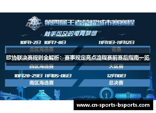 欧协联决赛规则全解析：赛事规定亮点流程赛前赛后指南一览