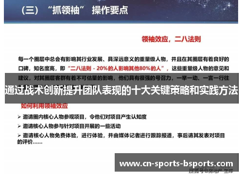 通过战术创新提升团队表现的十大关键策略和实践方法